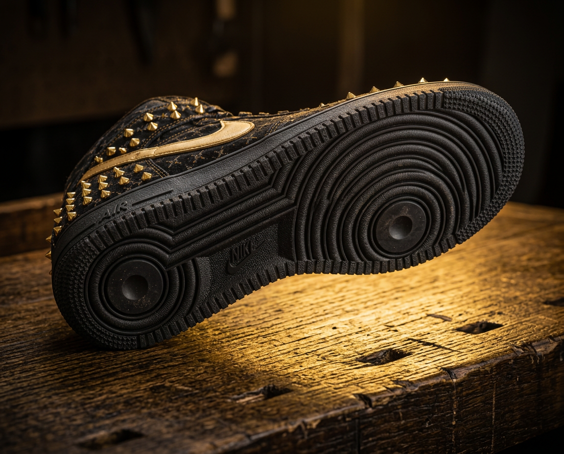 Underside of the piece showing the blackened outsole
